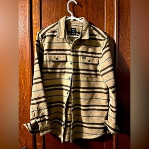 RVCA Men’s Blanket Shirt Khaki Button-Up